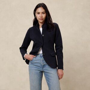 Navy Pique Blazer Size Medium
